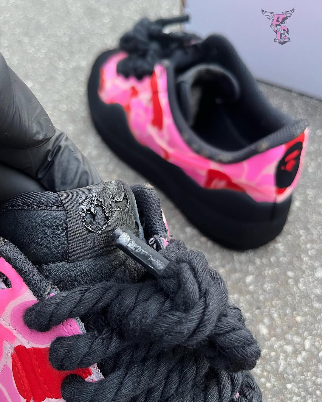 Hand Painted Pink Camo Custom Air Force 1 Sneakers