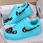 Hand Painted Turquoise Custom Air Force 1 Sneakers