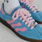 Candy Blue Pink Lace Custom Adidas Samba