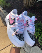 Custom Hand Painted Pink Air Force 1 Sneakers
