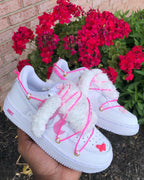 Custom Hand Painted Pink Butterfly Air Force 1 Sneakers