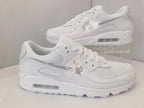 Bling Rhinestone All White Bridal Custom Air Force 1, Custom Wedding Sneakers for Brides