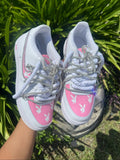 All Custom Hand Painted Pink Rhinestone Air Force 1 Sneakers