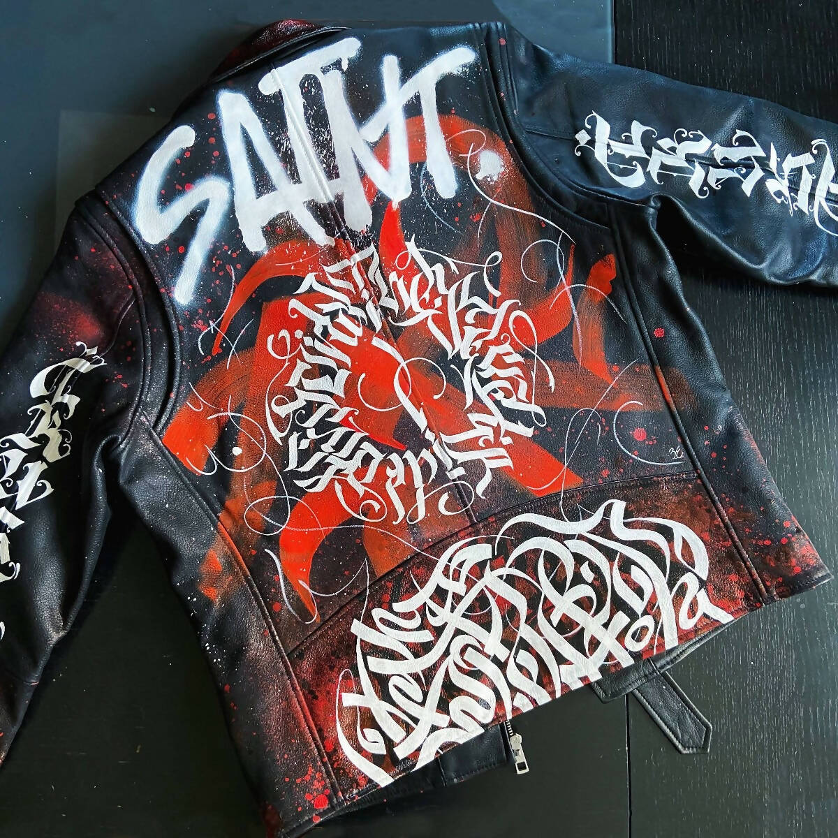 Saint Custom Hand Painted Denim Jacket