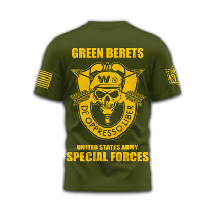 Washington Commanders | Premium NFL Green Berets 3D Shirt TD