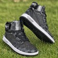 Custom Hand Painted Black Checkerboard High Top Sneakers