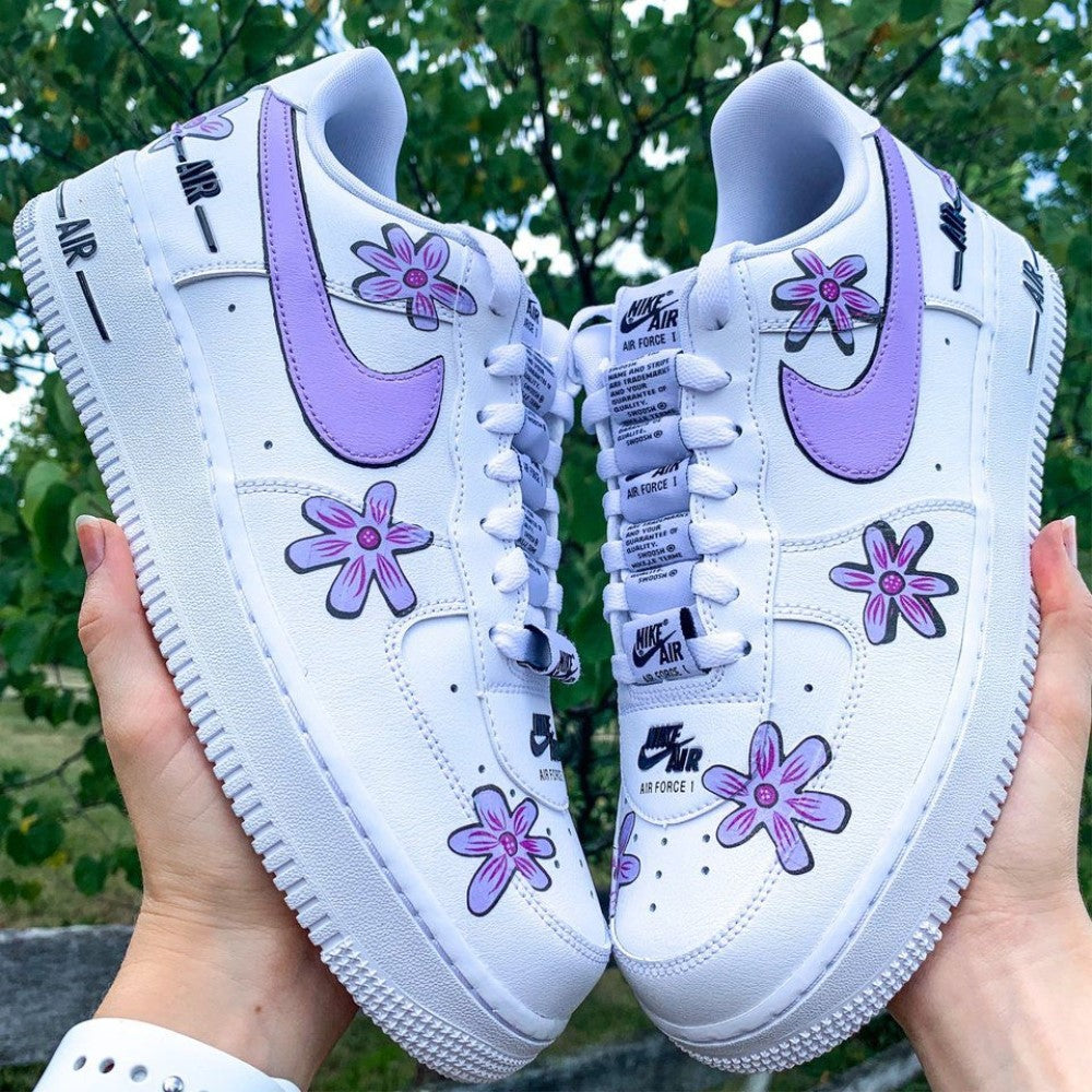 Purple Flowers Custom Air Force 1