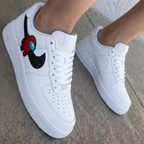 Among Us Red Crewmate Red Black Light Gray Custom Air Force 1