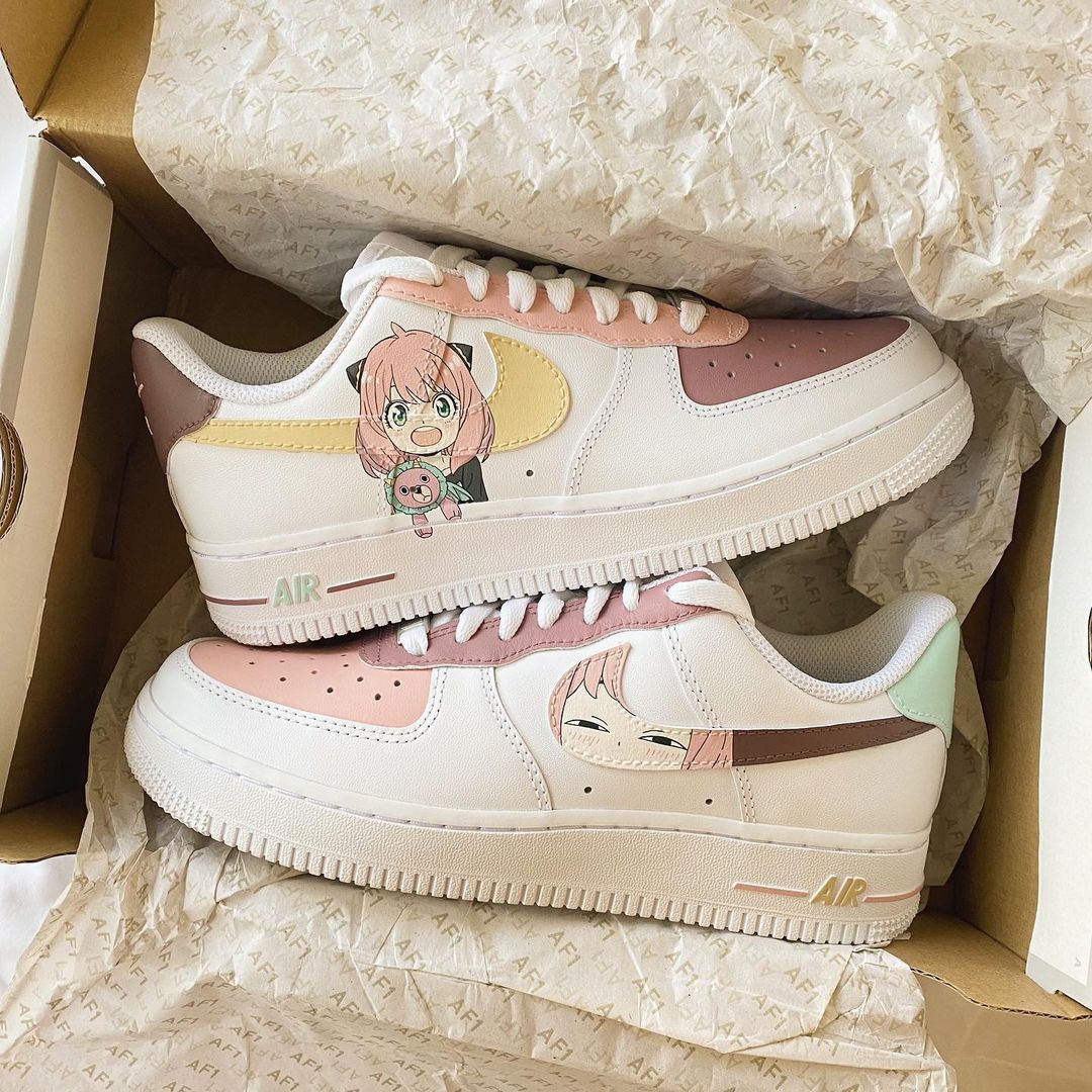 Anime Character Pink And White Custom Air Force 1