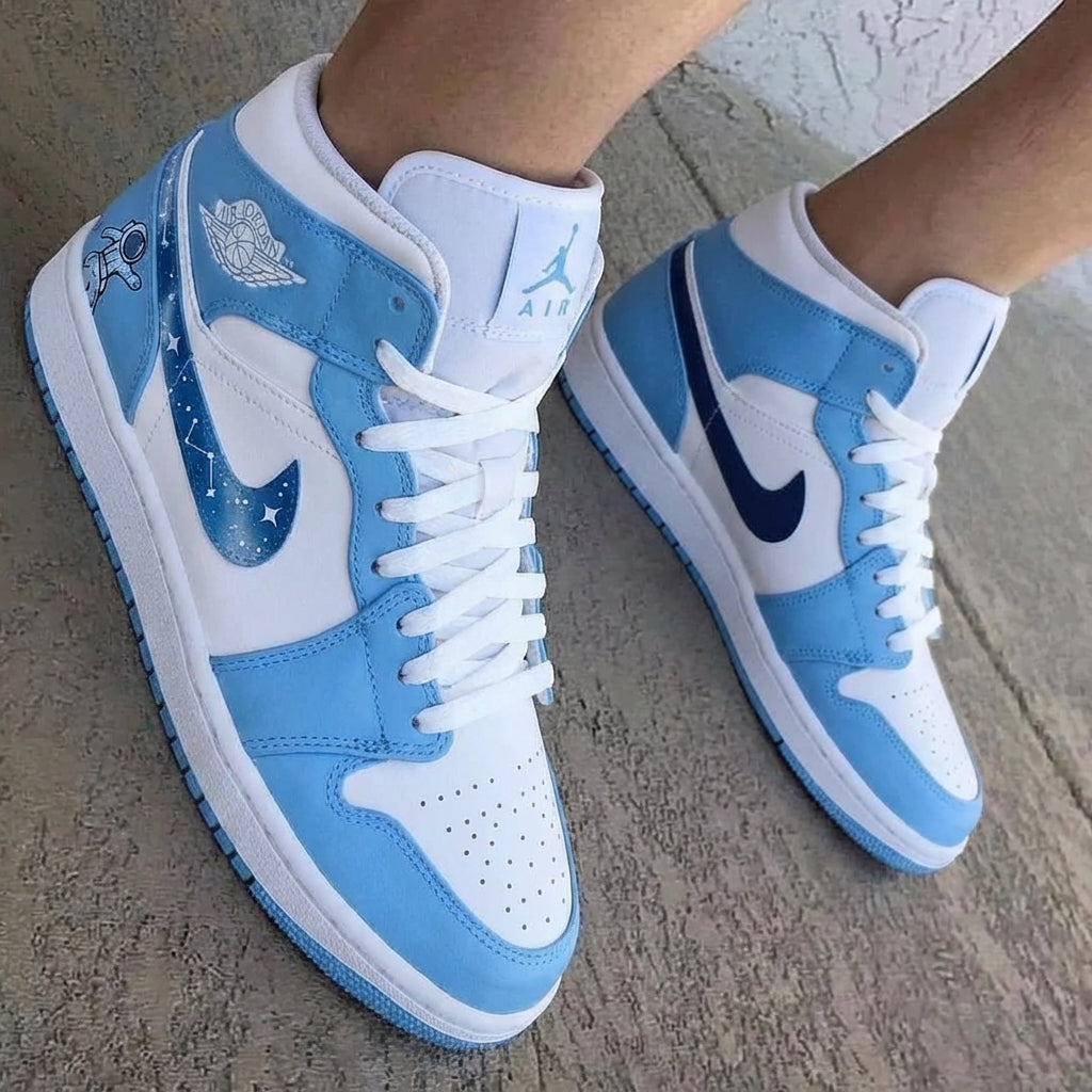Astronaut Star Constellation Baby Blue Navy Blue Custom Air Jordan 1
