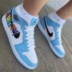 Autism Awareness Baby Blue and White Custom Air Jordan 1