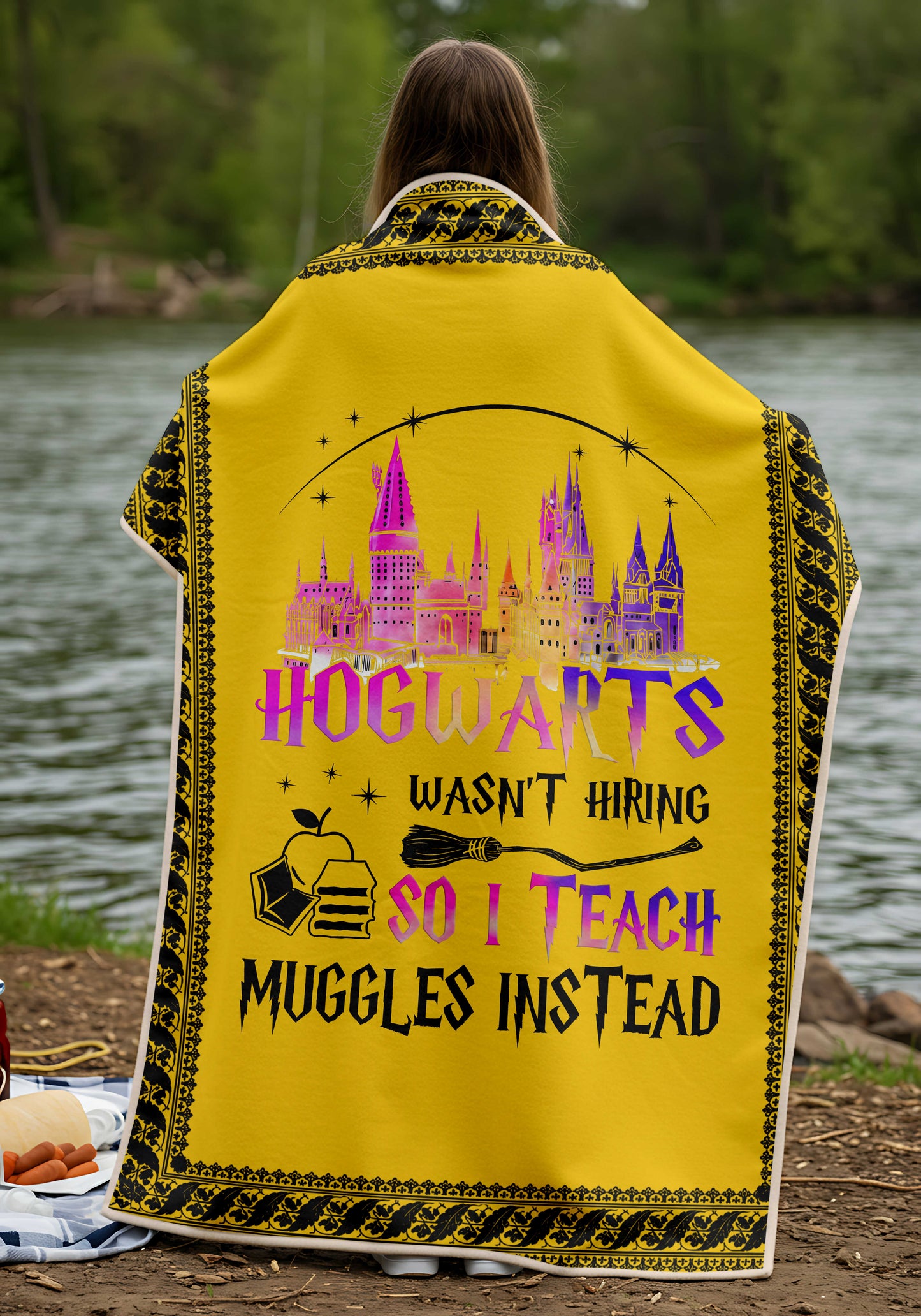 Hogwarts Houses Premium Sheepskin Blanket | Harry Potter - I Save Teach
