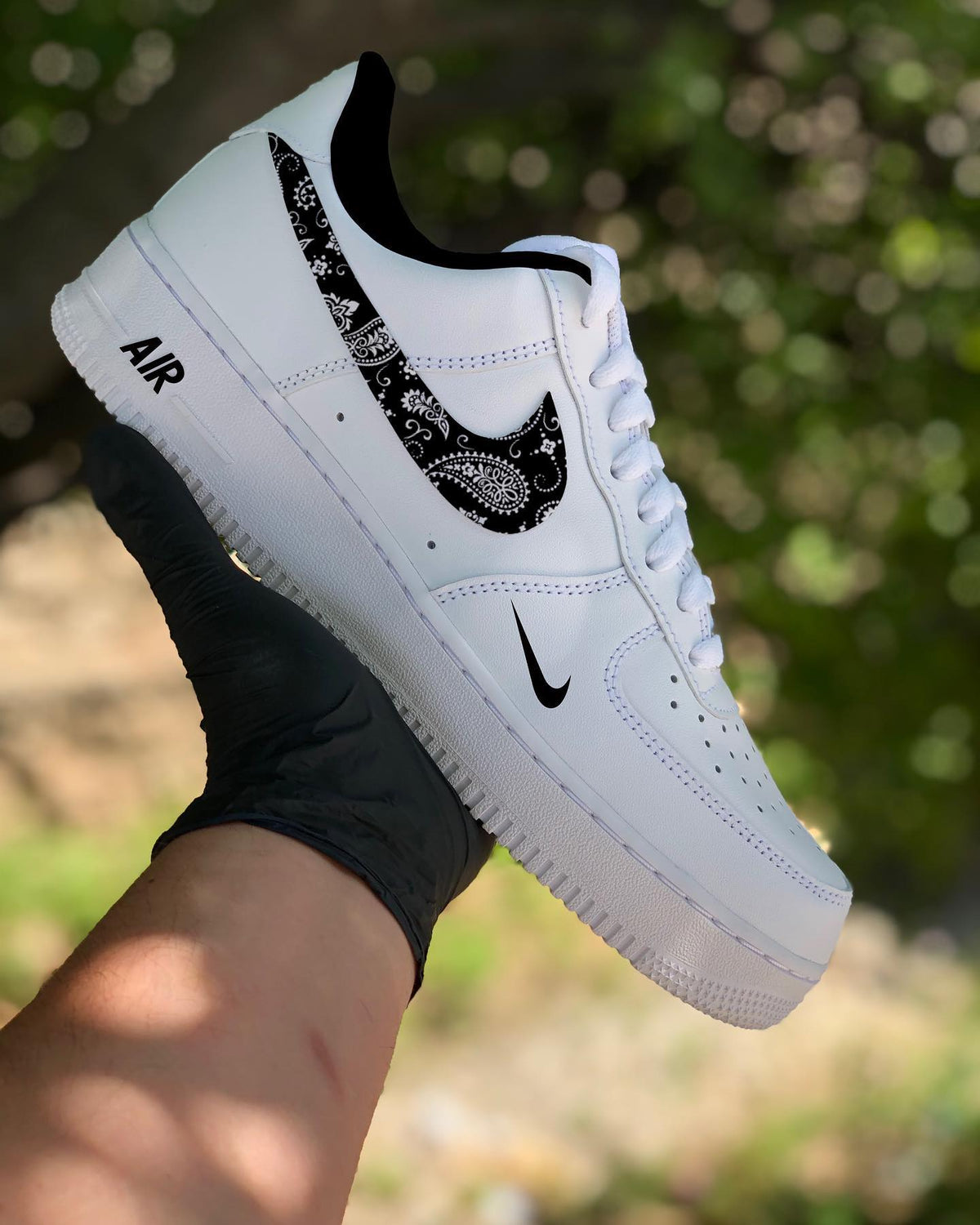 Bandana Pattern Black Custom Air Force 1