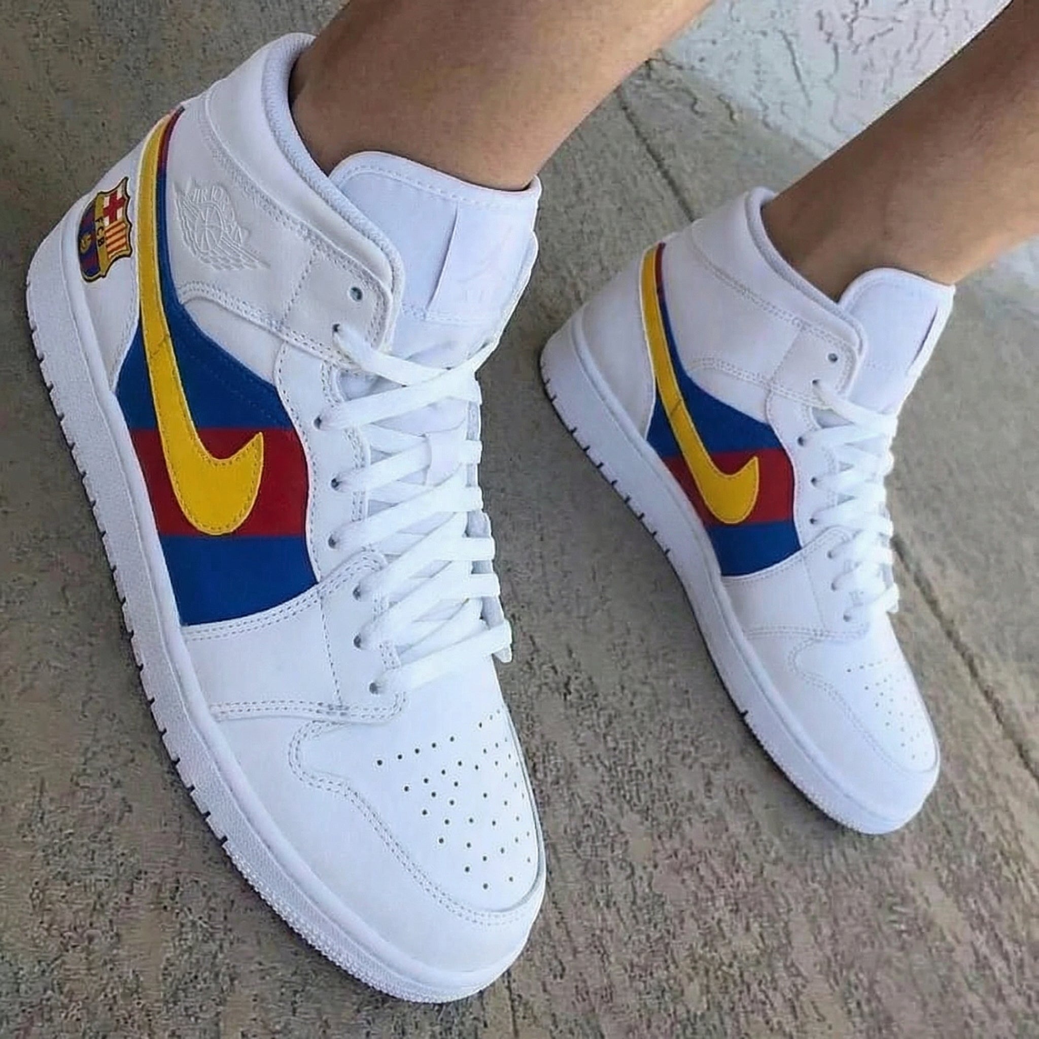 Barcelona FC Logo Blue Red Yellow Custom Air Jordan 1