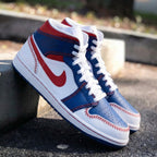 Baseball Theme Red White Blue Custom Air Jordan 1