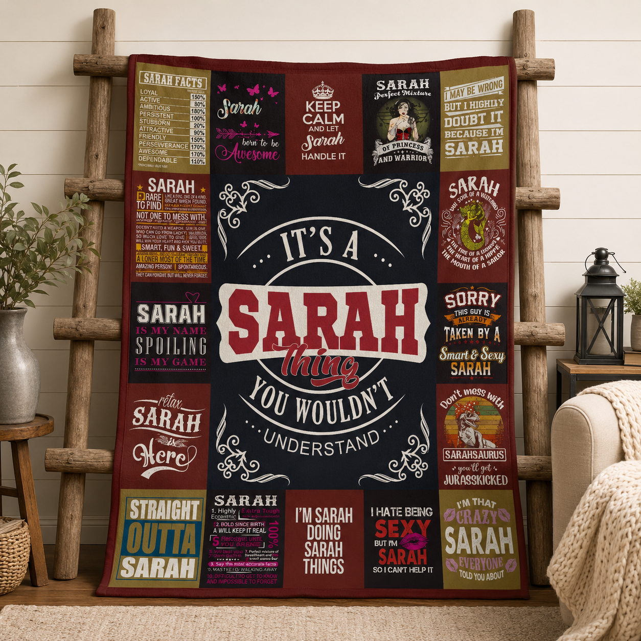 Sarah Premium Sheepskin Blanket - Personalized Custom Name Gift