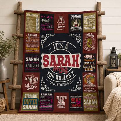 Sarah Premium Sheepskin Blanket - Personalized Custom Name Gift