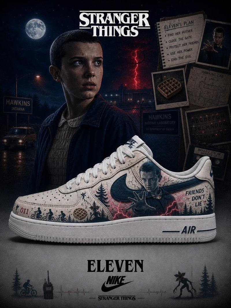 Hand Painted Stranger Things Custom Air Force 1 Sneakers