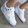 Black Butterflies Splash Baby Blue Mint Custom Air Force 1