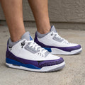 Black Drip Crackle Purple Blue Grey Custom Air Jordan 3