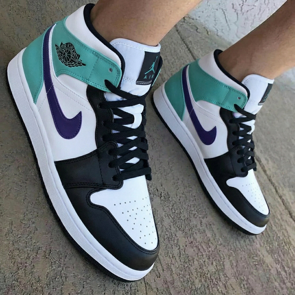 Black Green Purple Custom Air Jordan 1