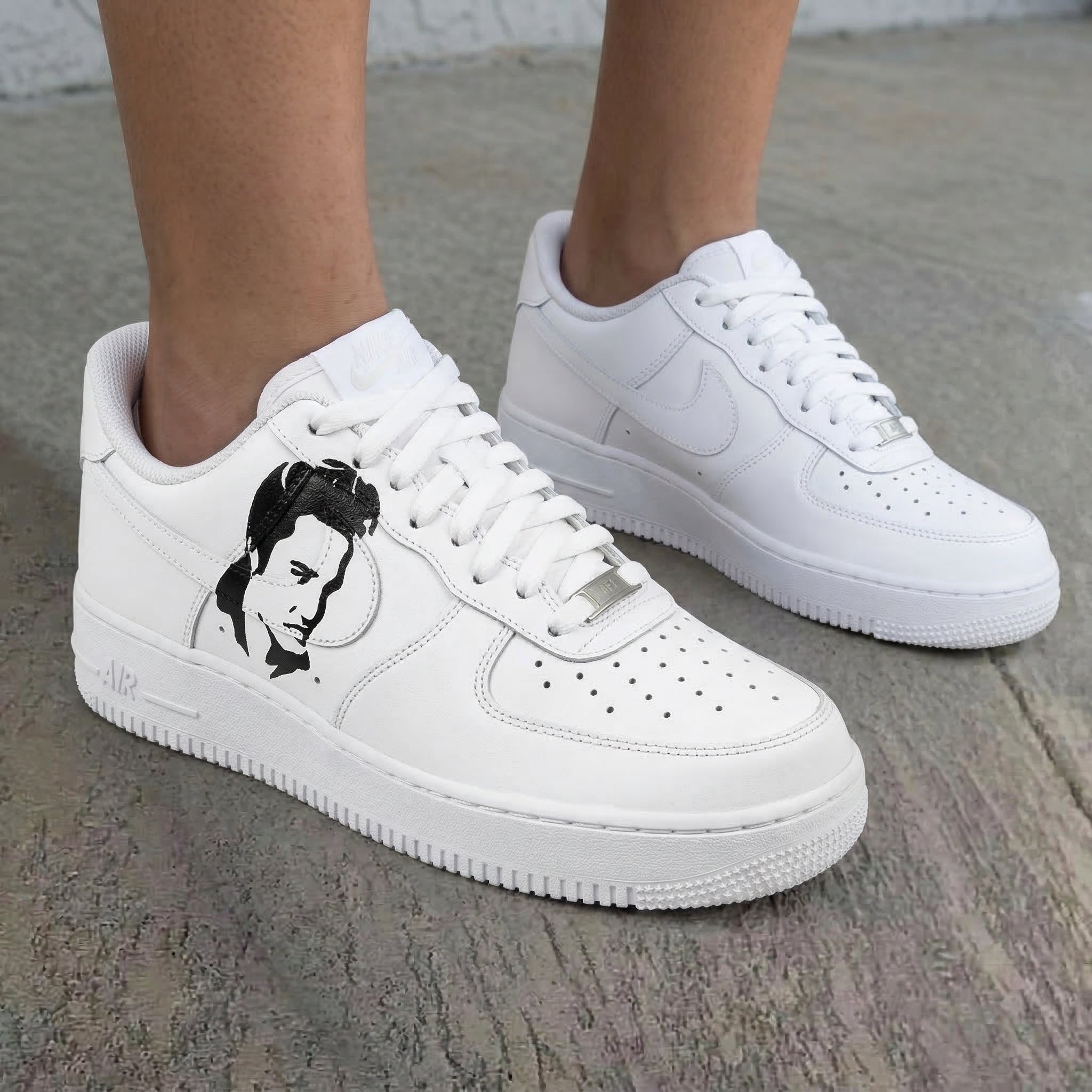 Black Portrait White Black Custom Air Force 1