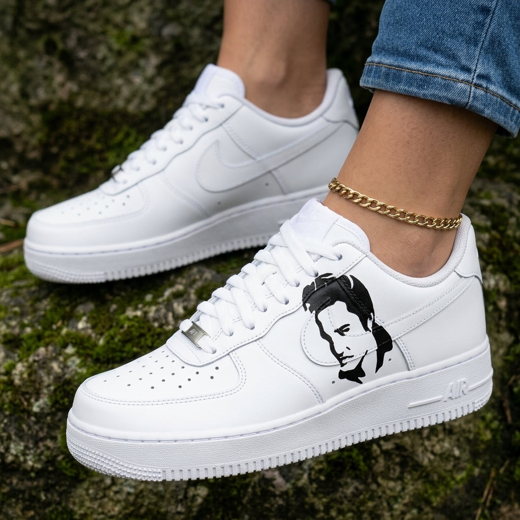 Black Portrait White Black Custom Air Force 1