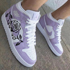 Black Rose Light Purple Custom Air Jordan 1