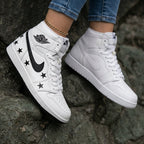 Black Stars White Black Custom Air Jordan 1