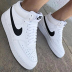 Black White Custom Nike Court Vision Mid