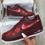 Bleeding - Ink Pattern Maroon Red Custom Air Force 1