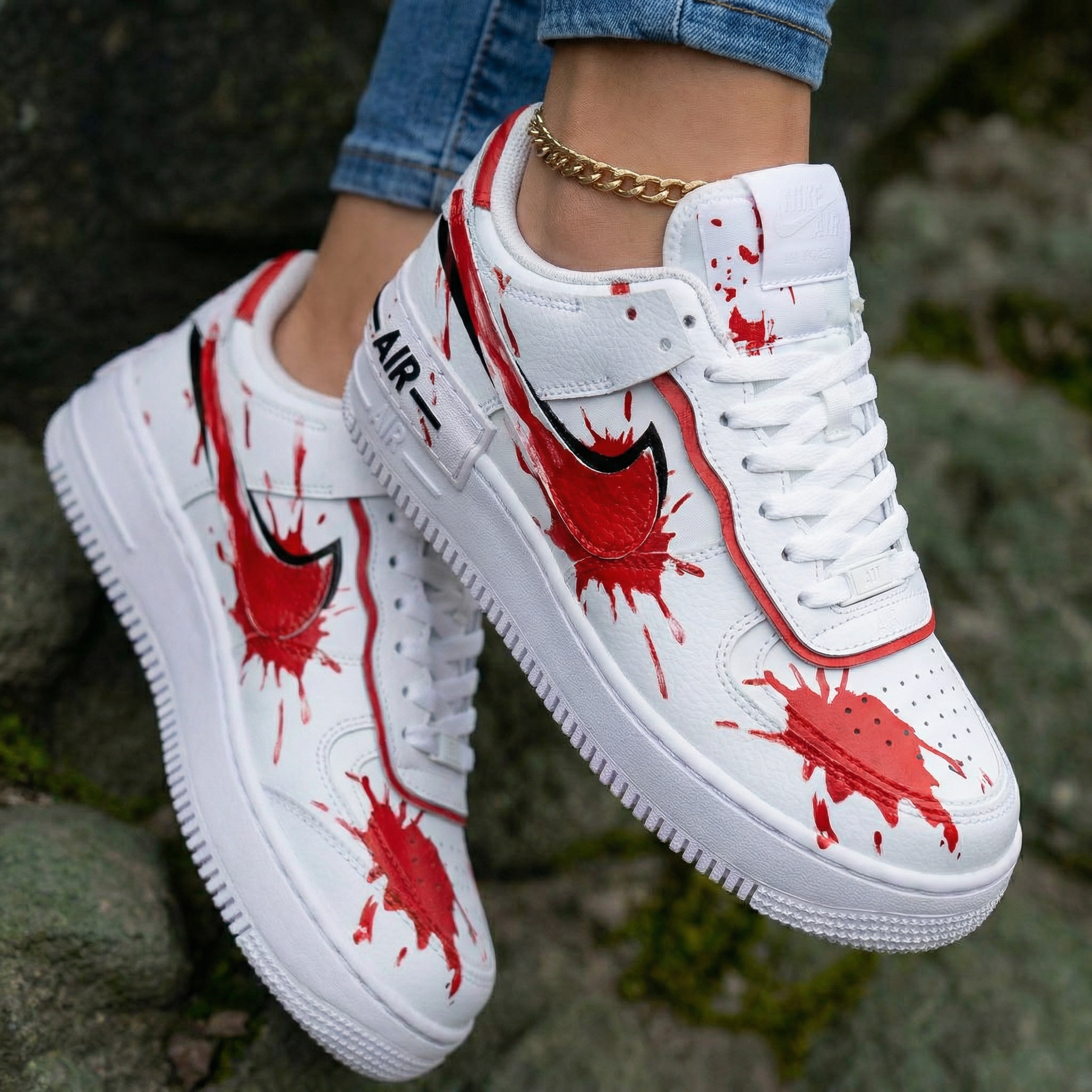 Blood Splatter Red Custom Air Force 1