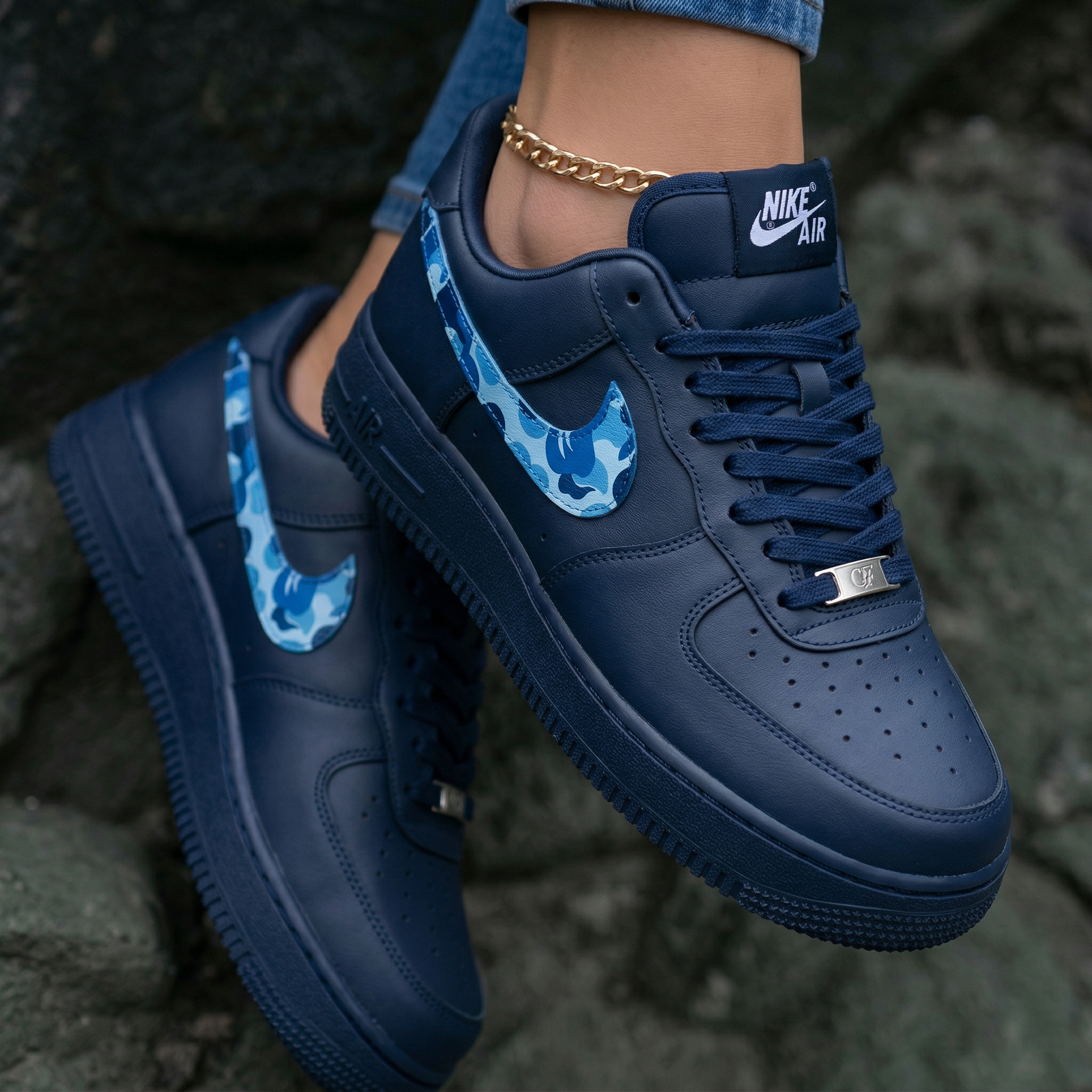 Blue Camo Navy Custom Air Force 1