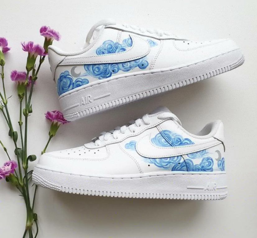 Blue Clouds White Custom Air Force 1