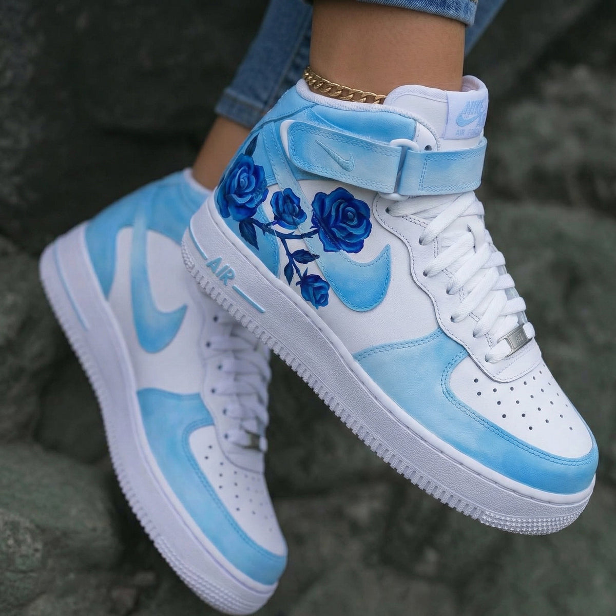 Blue Rose Baby Blue Custom Air Force 1