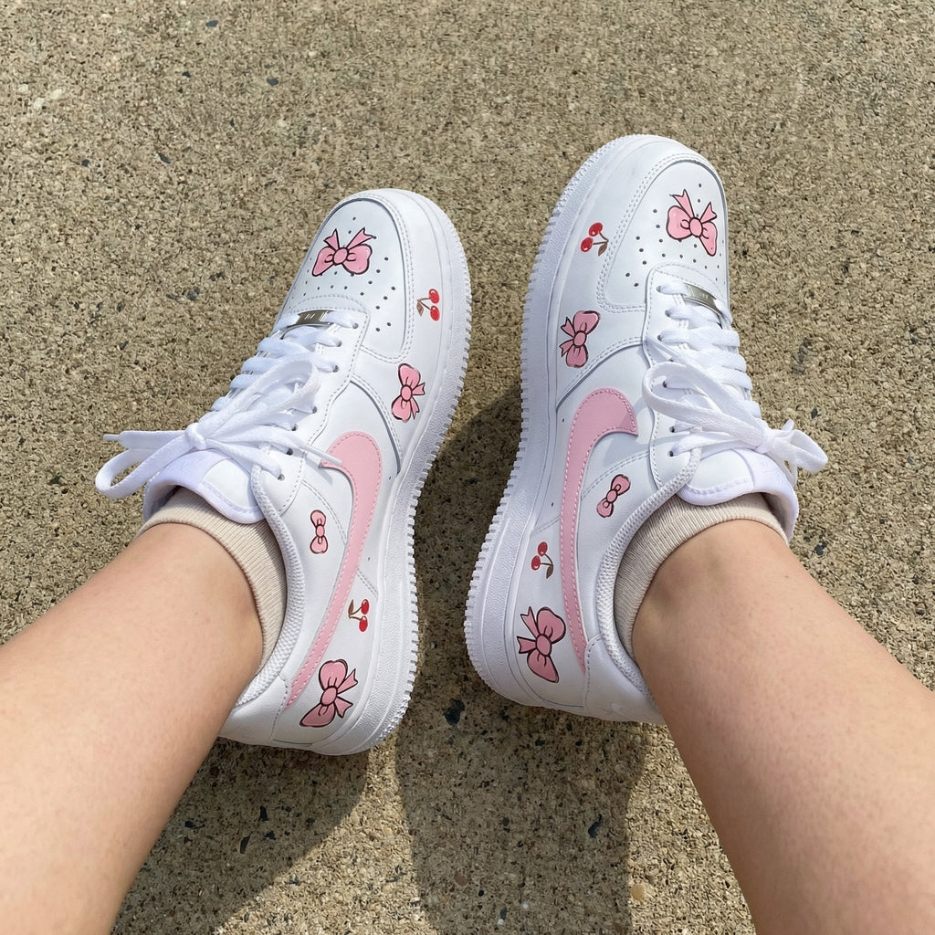 Bows Cherries Baby Pink Custom Air Force 1