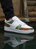 Bronze Green Pattern White Custom Air Force 1