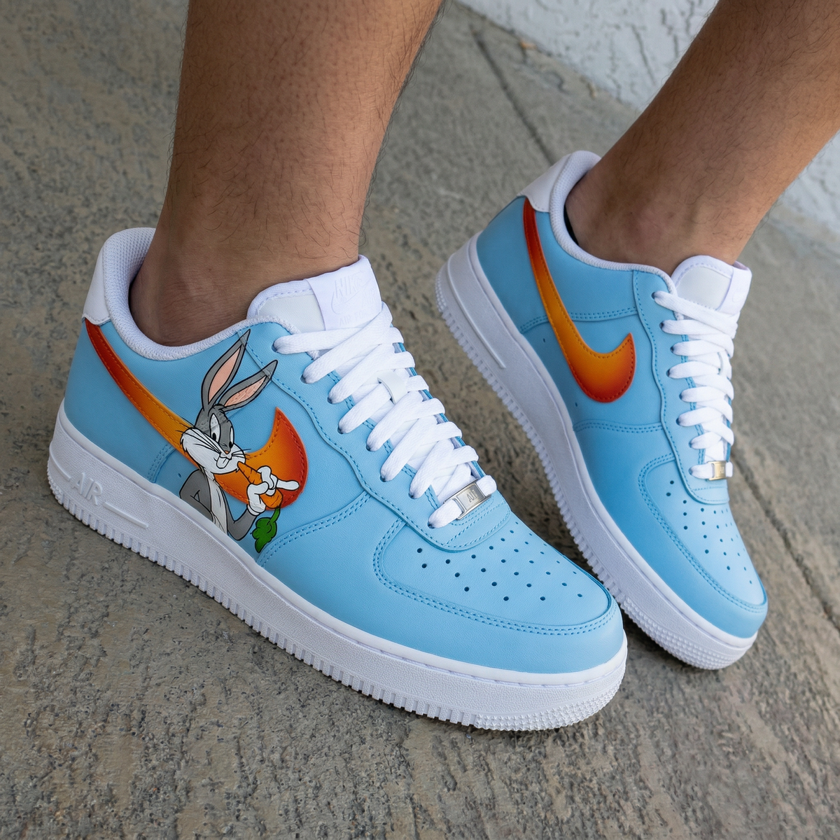 Bugs Bunny Baby Blue Orange Custom Air Force 1