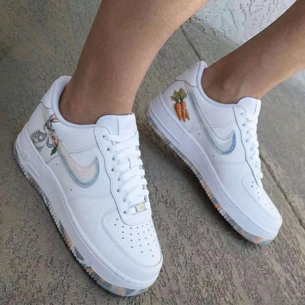 Bugs Bunny Carrots Baby Blue Orange Custom Air Force 1