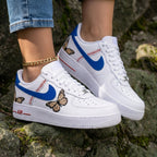 Butterflies and Baseball Stitch Blue Custom Air Force 1