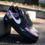 Butterflies and Flowers Black Pink Custom Air Force 1