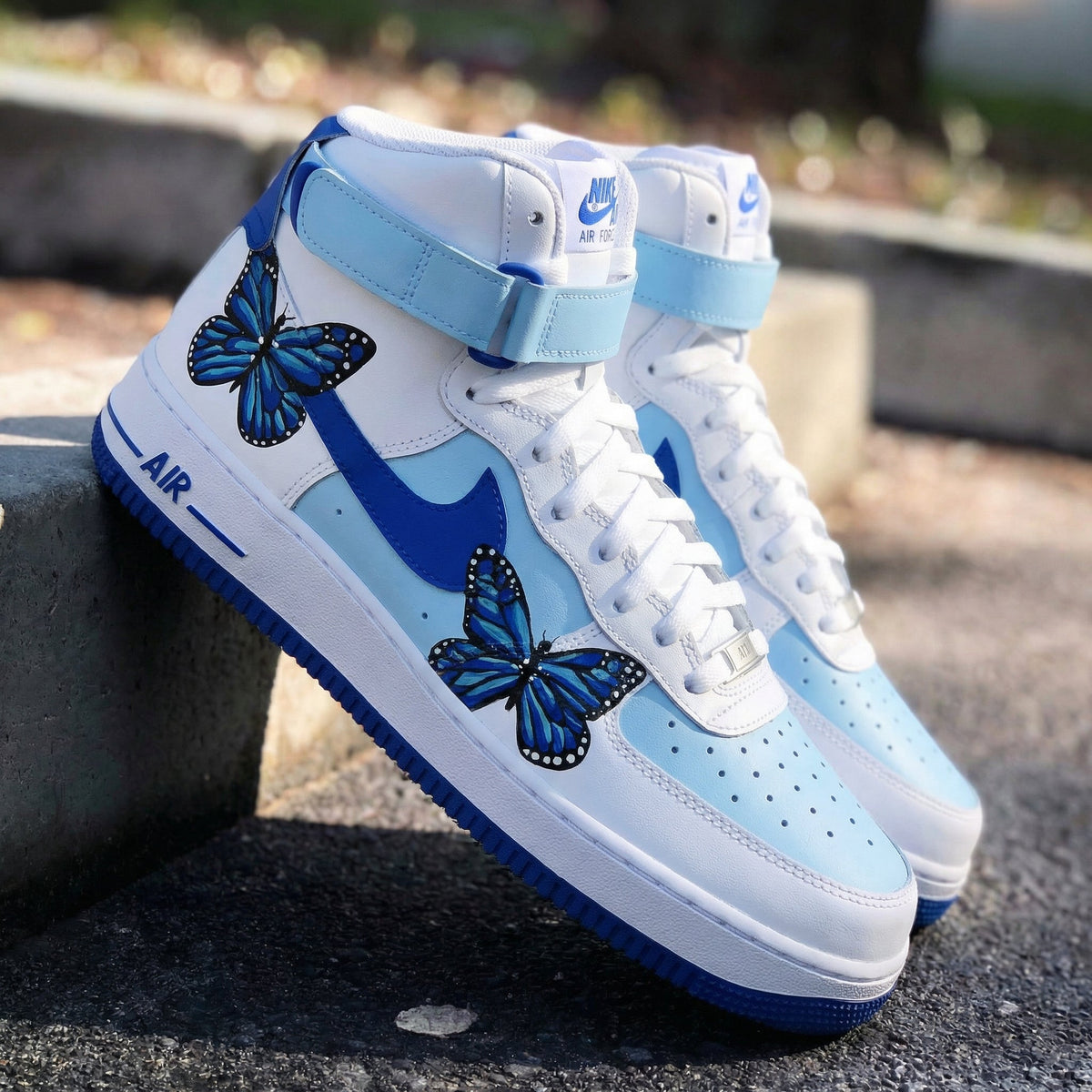Butterflies Baby Blue and Blue Custom Air Force 1