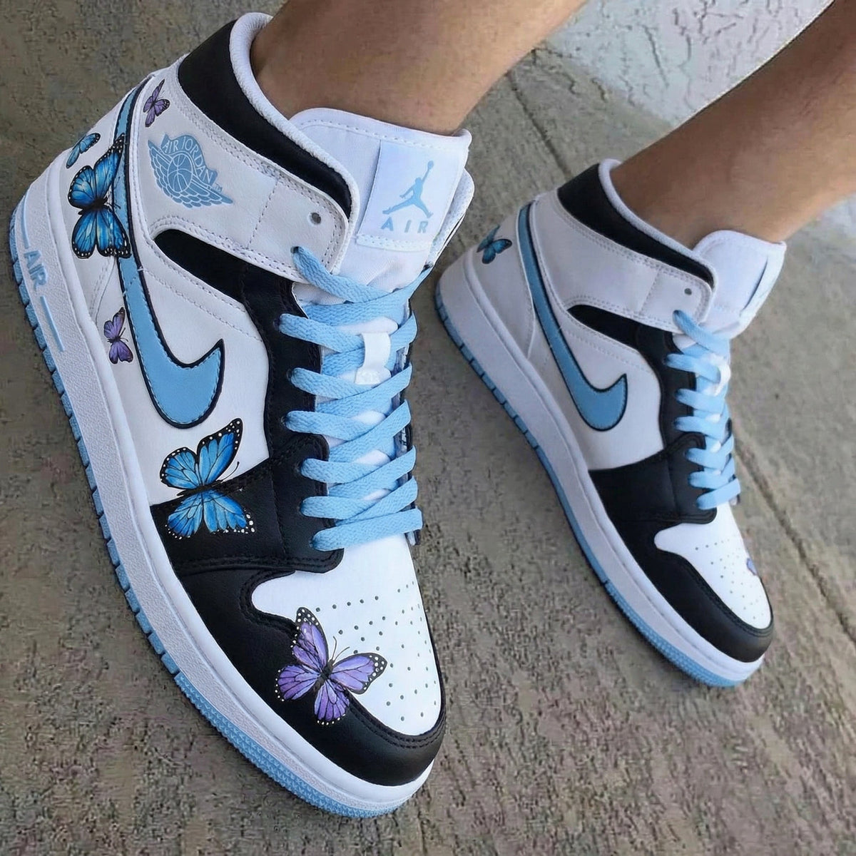 Butterflies Baby Blue Custom Air Jordan 1
