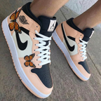 Butterflies Baby Pink Black Custom Air Jordan 1