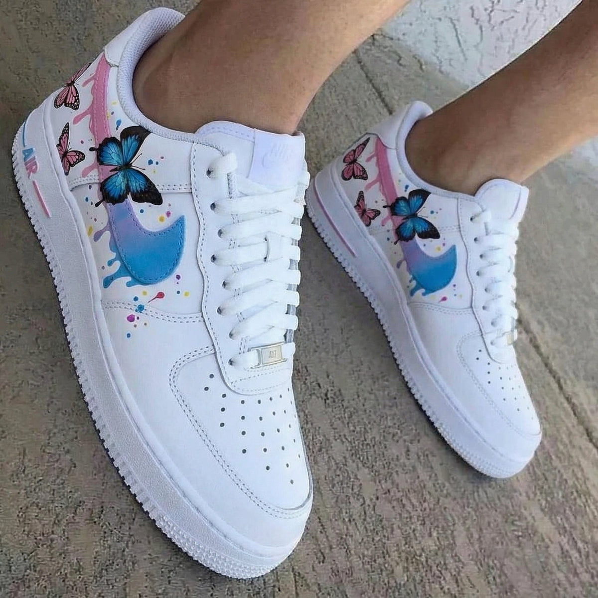 Butterflies Baby Pink Blue Custom Air Force 1