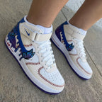 Butterflies Baseball Theme Purple Custom Air Force 1