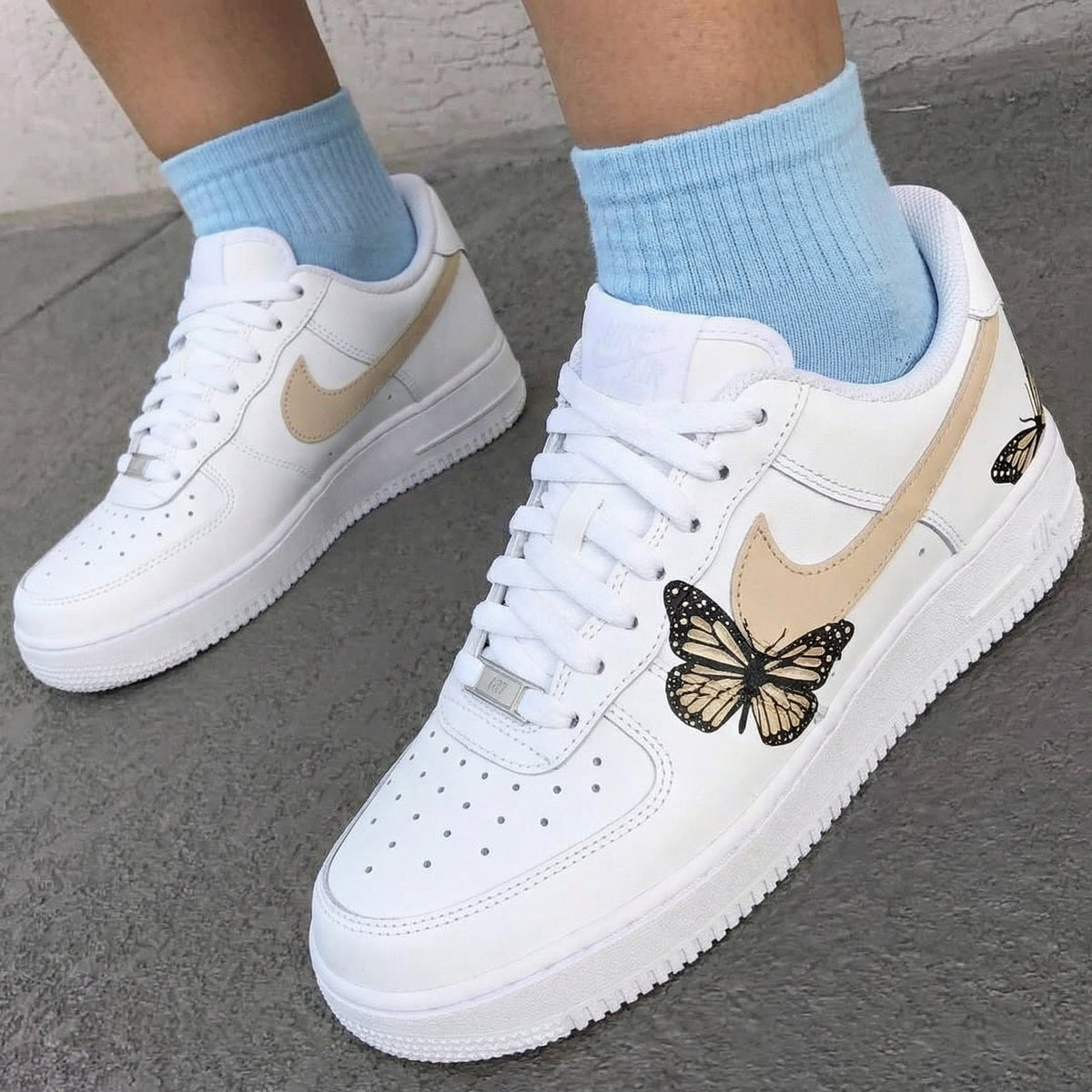 Butterflies Beige Custom Air Force 1