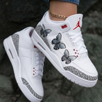 Butterflies Cement Print Gray Red Custom Air Jordan 3