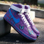 Butterflies Drip Purple Blue Custom Air Force 1