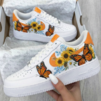 Butterflies Flowers Orange Custom Air Force 1